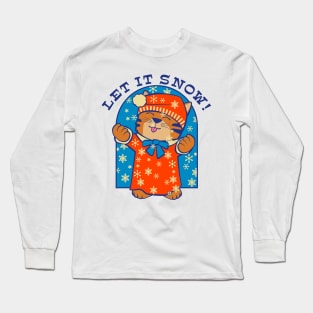 Let it Snow Winter Christmas Cat Long Sleeve T-Shirt